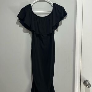 Elegant Black Off-Shoulder Dress